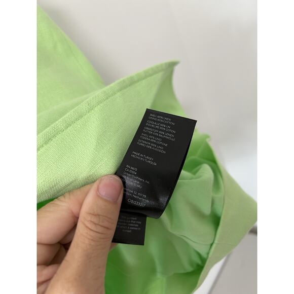 NWT Free People Green Light Lime Bright Young Things Linen Vest Size L Old Money - Picture 6 of 11